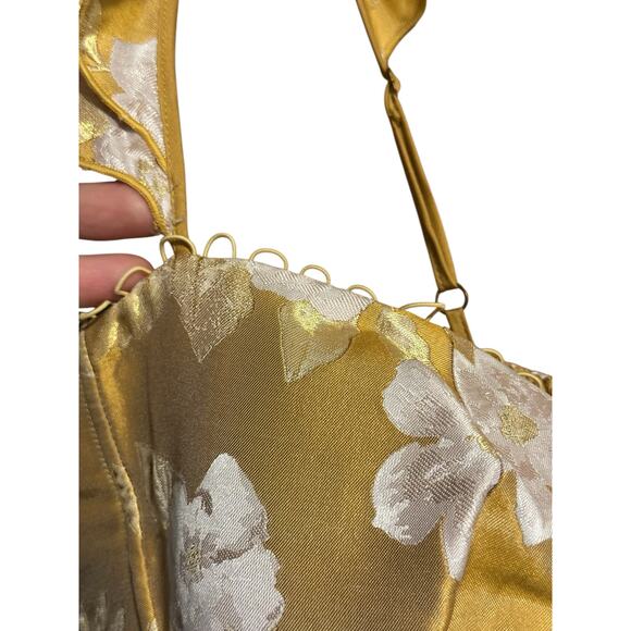 V. Chapman Gold Floral Midi Dress - Picture 10 of 16